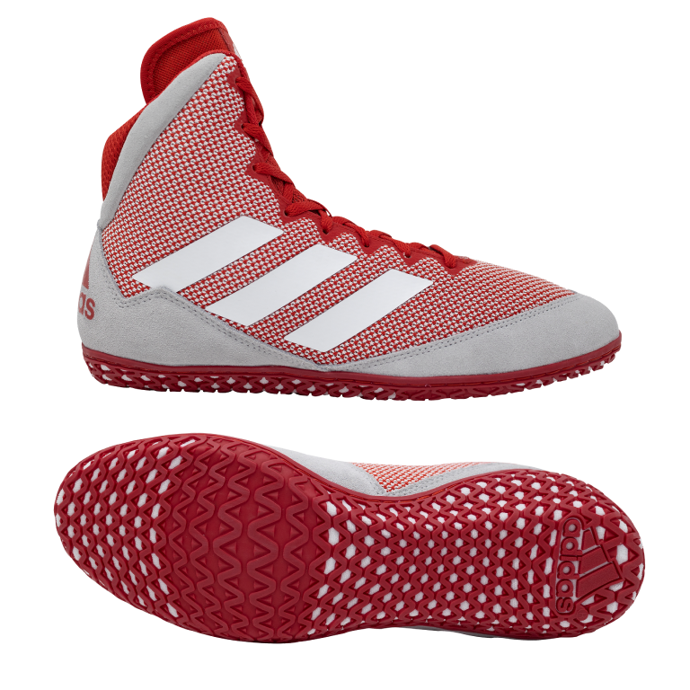 NEW! adidas Mat Wizard 5 Wrestling Shoe, color: Red/Grey/White